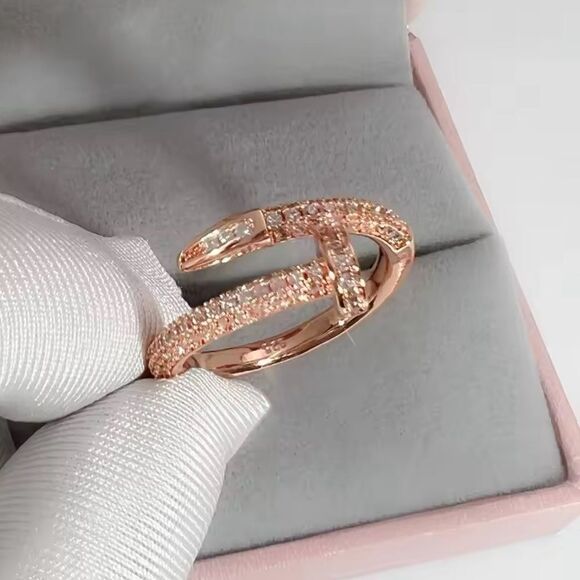 Jewelry - Elegant Wrap Ring with Pave Crystals